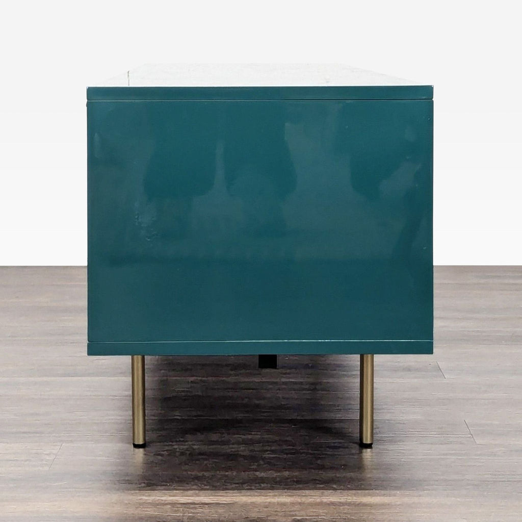 Anthropologie Presti Rattan Three Drawer Media Console