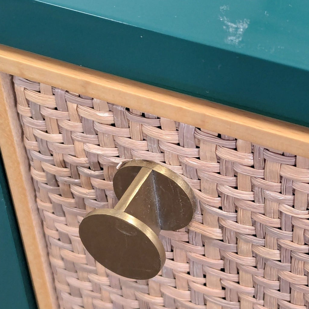 Anthropologie Presti Rattan Three Drawer Media Console