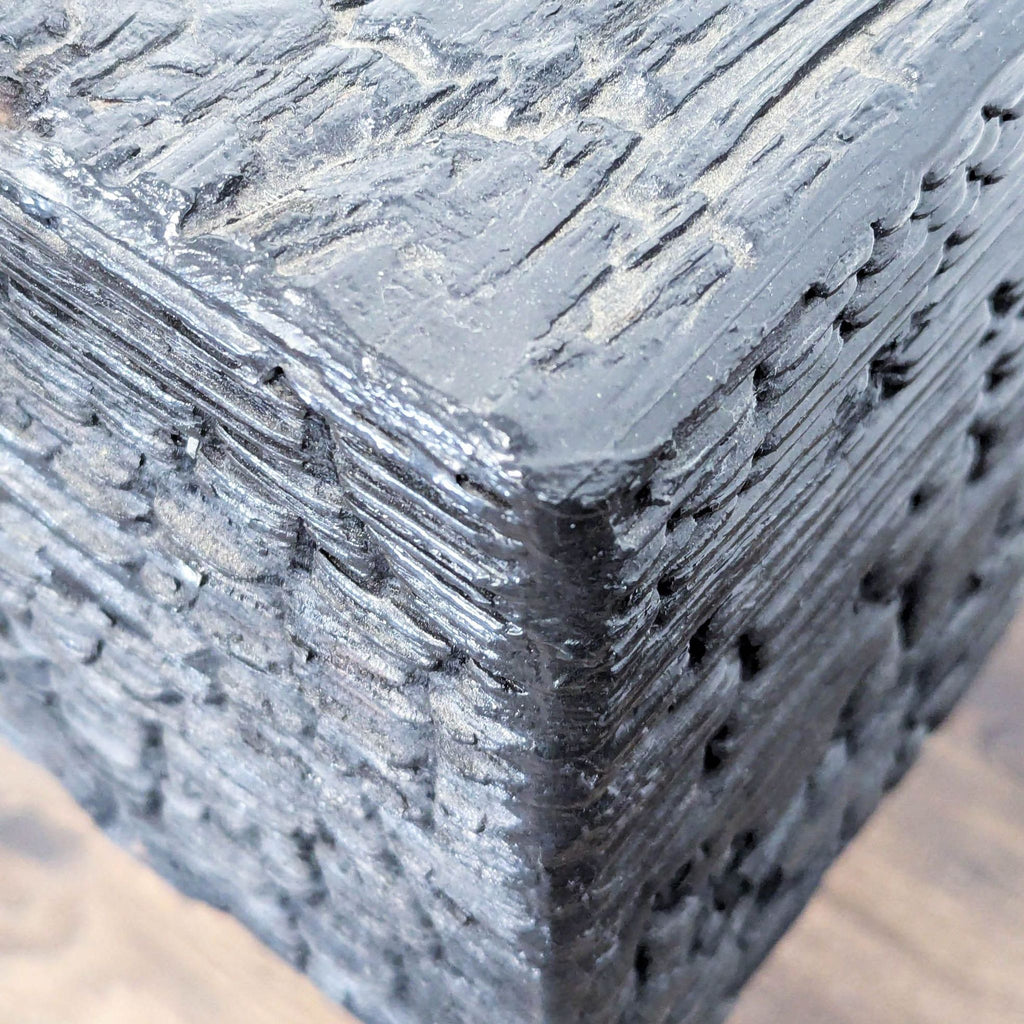 Charred Geometric "Commode" Nightstand