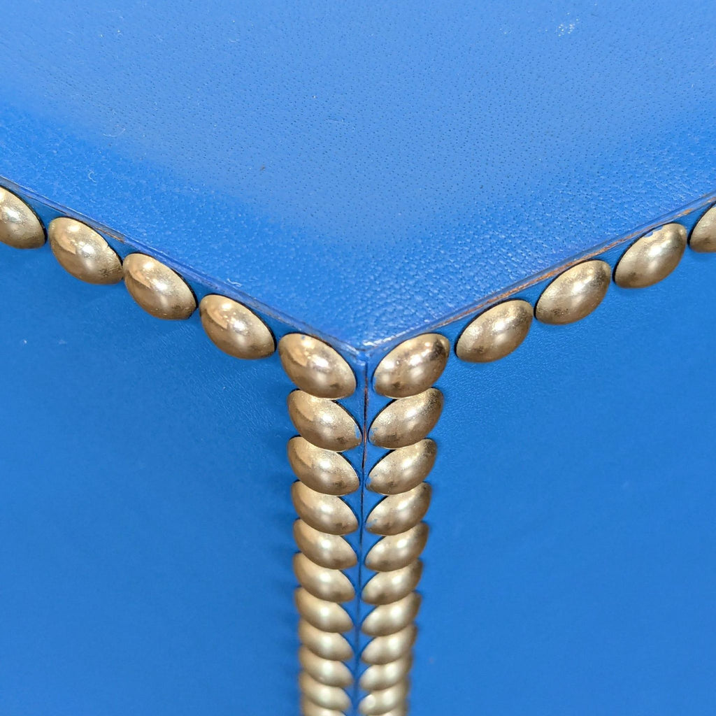 Wisteria Blue Hide Stool