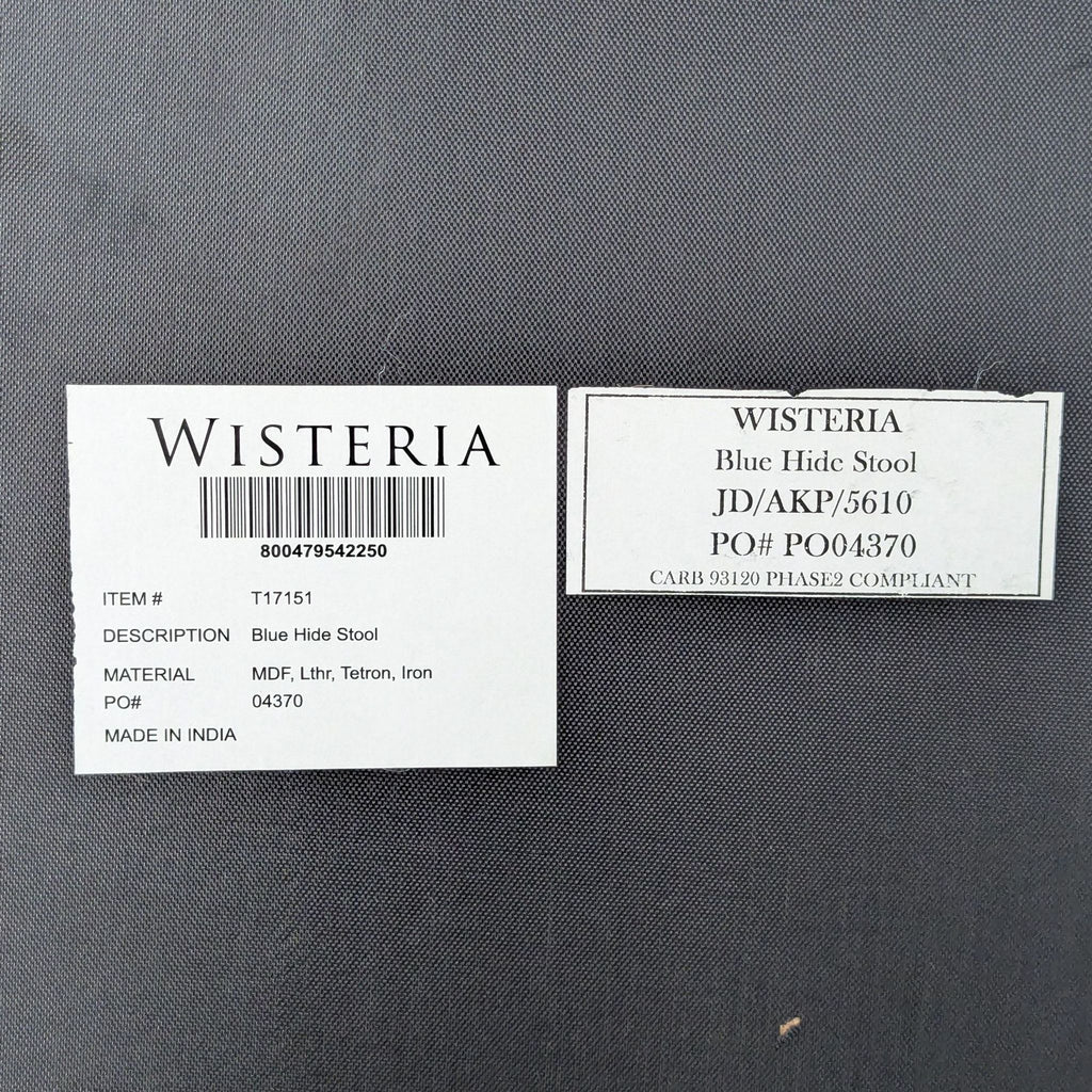 Wisteria Blue Hide Stool - Accepted Offer (32.43% discount)