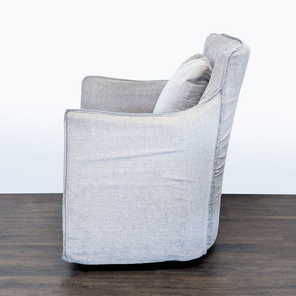 Restoration Hardware Gray Swivel Lounge Chair