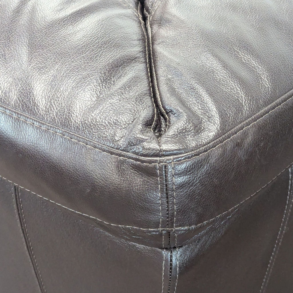 Chateau d’Ax Brown Leather Sectional Sofa - Modern L-Shaped Couch