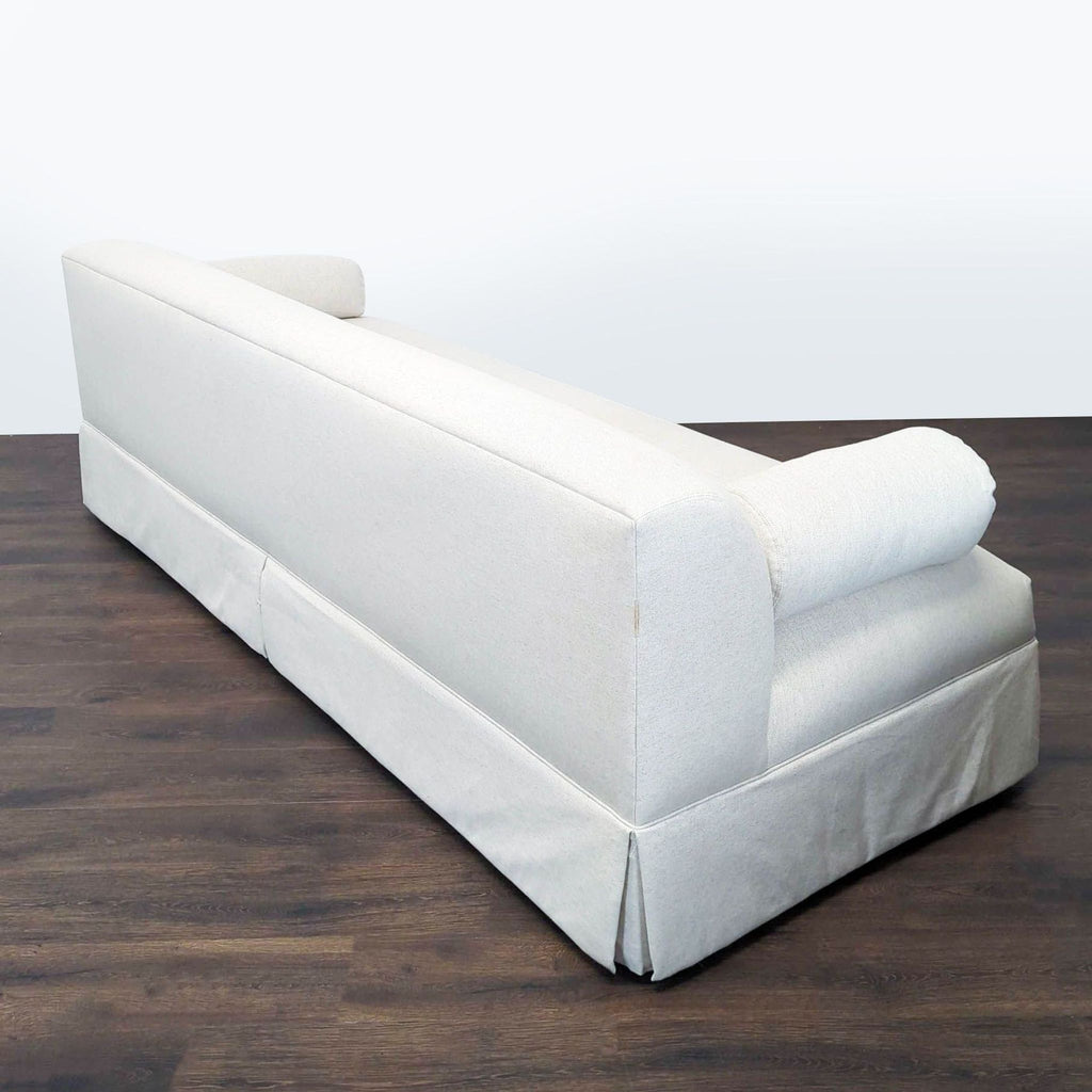 Modern Shoppe Amber Interiors sofa in soft beige Aspen fabric, ideal for stylish living room seating.