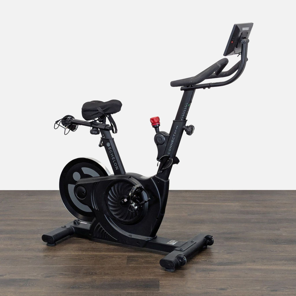 Home gym Echelon exercise bike featuring a built-in display, quiet operation, and ergonomic design for all fitness levels.