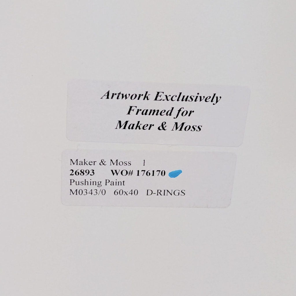 Maker & Moss “Pushing Paint” Abstract Blue Brushstroke Painting – Framed Wall Art