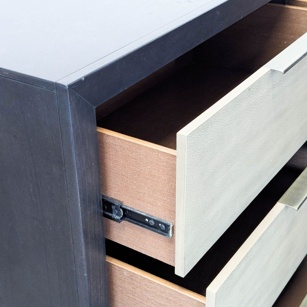 Living Spaces Bayliss Modern 6-Drawer Dresser in Gray and Black