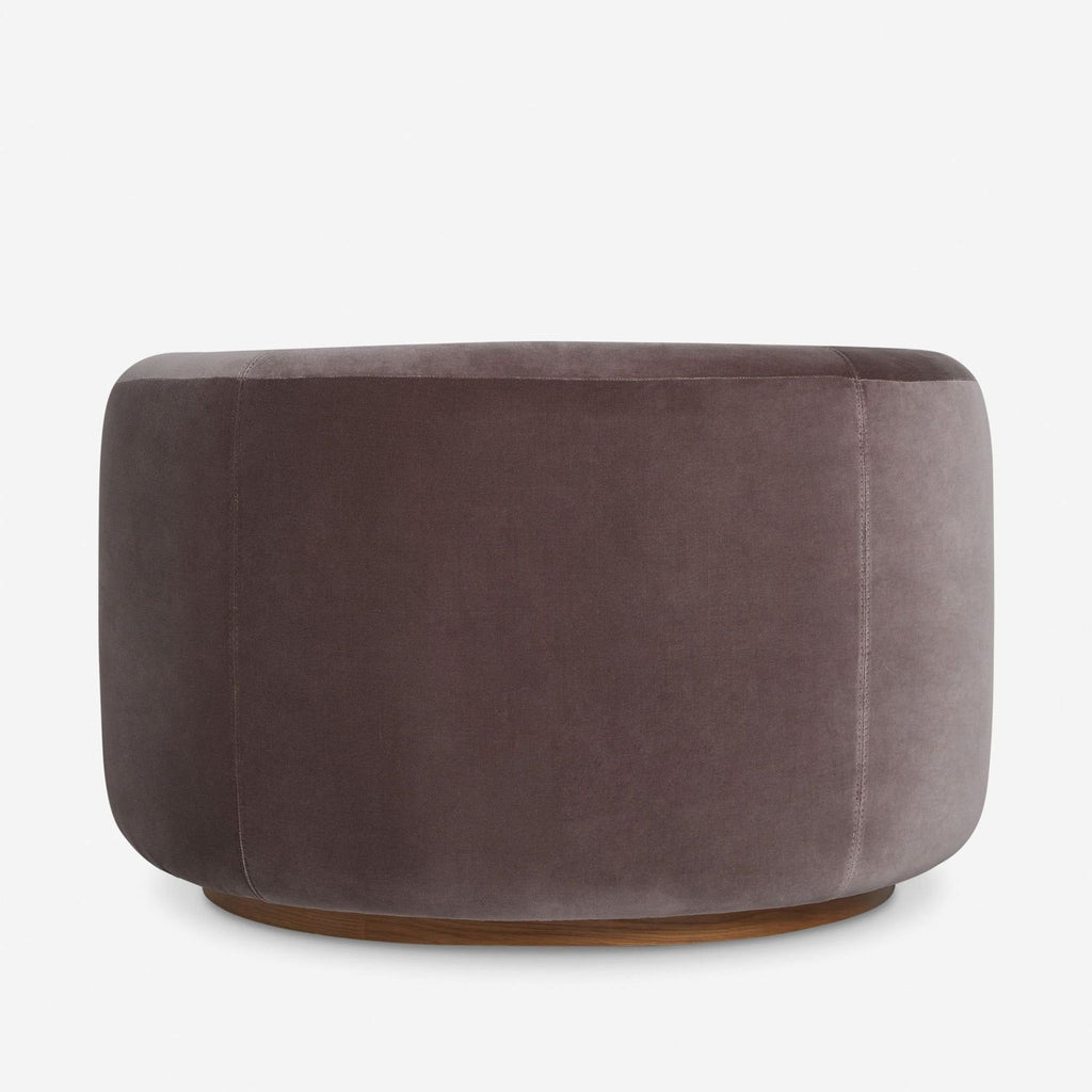 Lulu and Georgia Lowry Modern Velvet Swivel Lounge Chair with Pillow