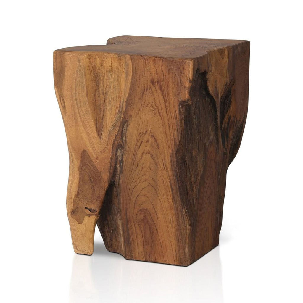 Four Hands Natural Teak Wood Outdoor Accent Stool or Side Table