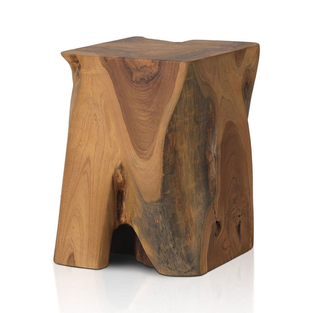 Four Hands Natural Teak Wood Outdoor Accent Stool or Side Table