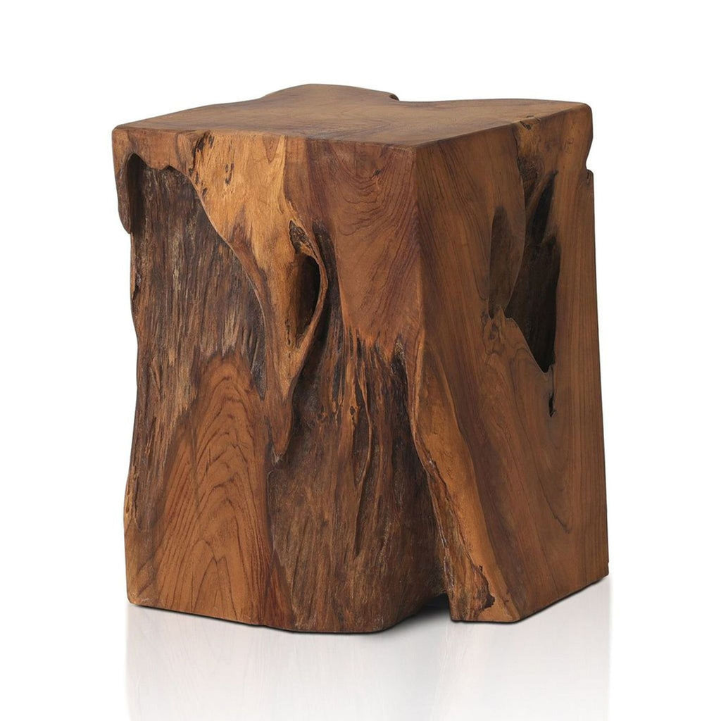 Four Hands Natural Teak Wood Outdoor Accent Stool or Side Table