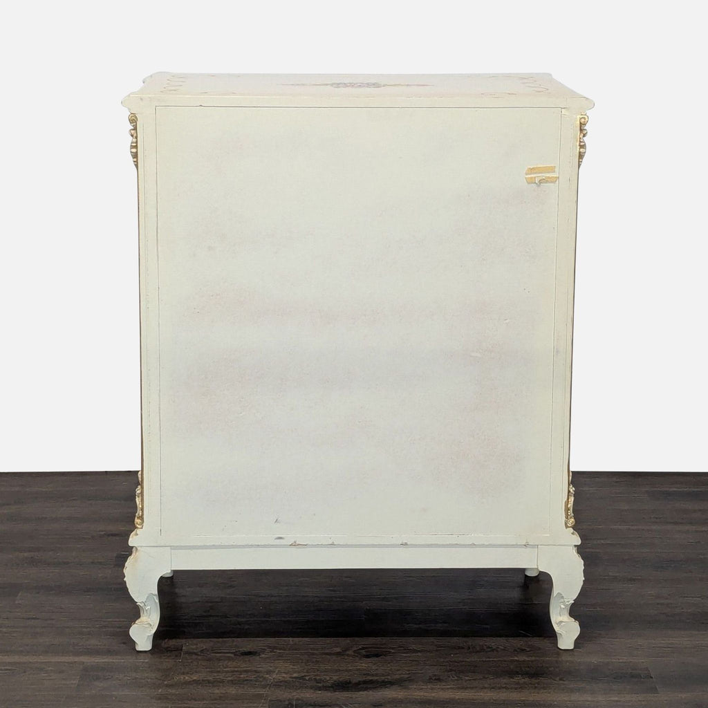 Vintage Provincial Rococo Style Dresser with Floral Hand Painted Design by Gianni