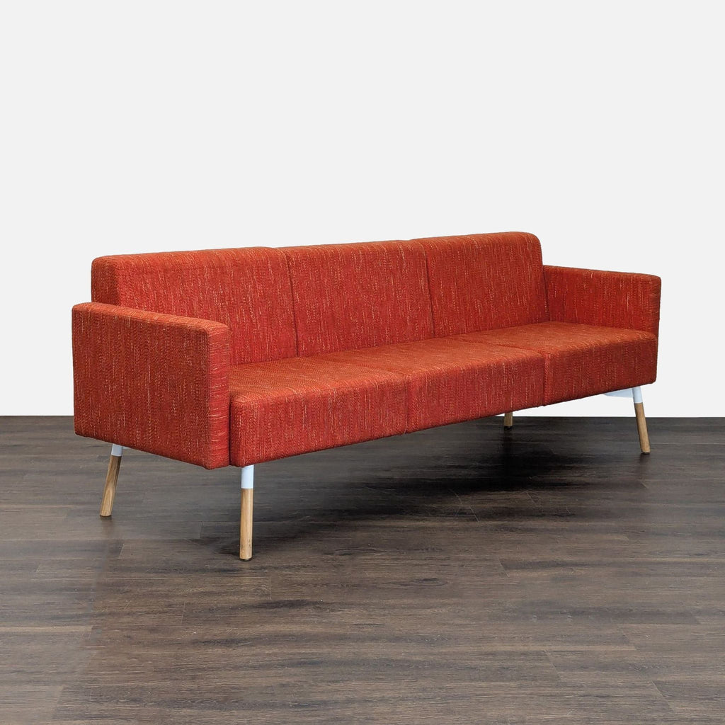 HighTower Tombolo 3-Seat Modern Sofa in Red Fabric