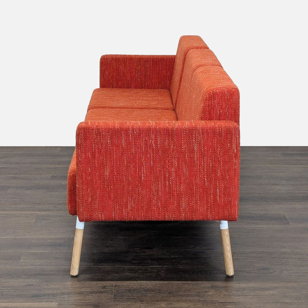 HighTower Tombolo 3-Seat Modern Sofa in Red Fabric