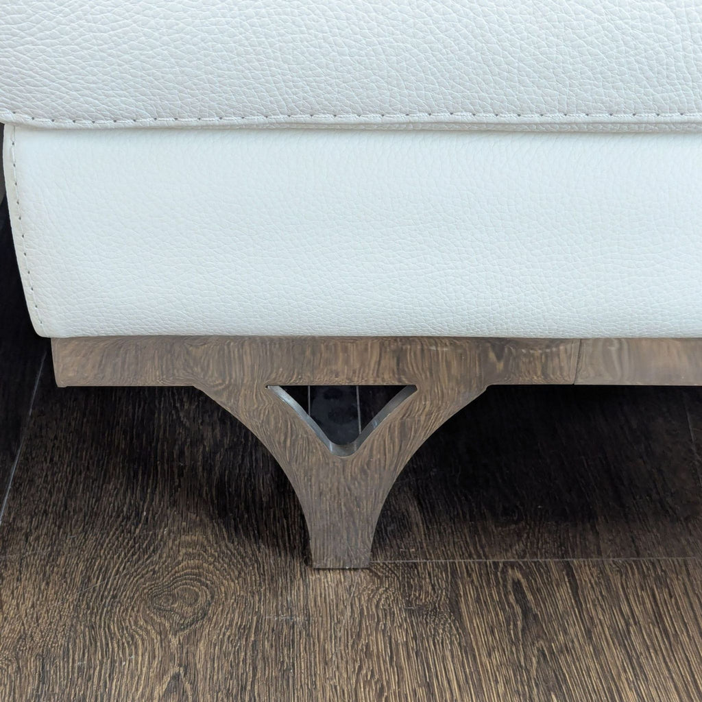 Roche Bobois White Italian Leather Sectional Sofa with Chaise