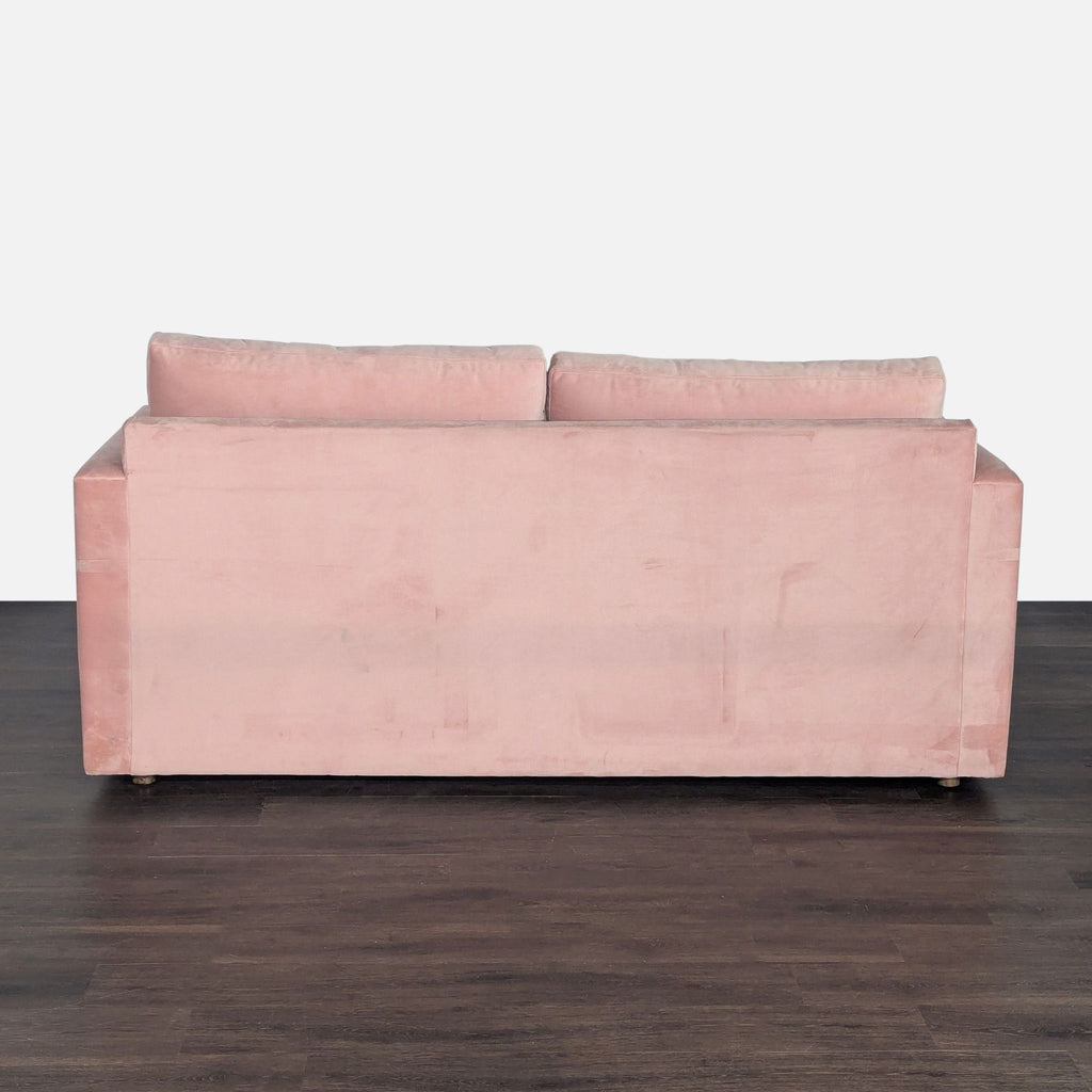 Chic pink velvet sectional with comfy seating, roomy chaise lounge, and supportive arms, perfect for apartments.