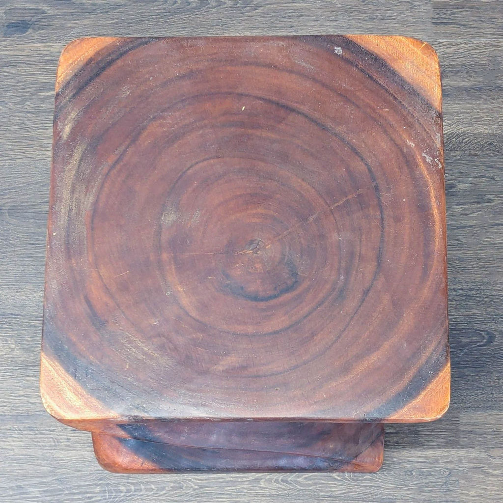 Geometric Wood Side Table