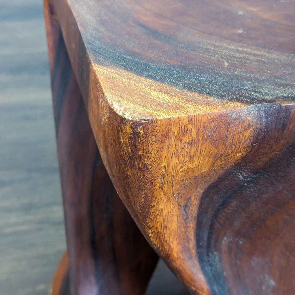 Geometric Wood Side Table