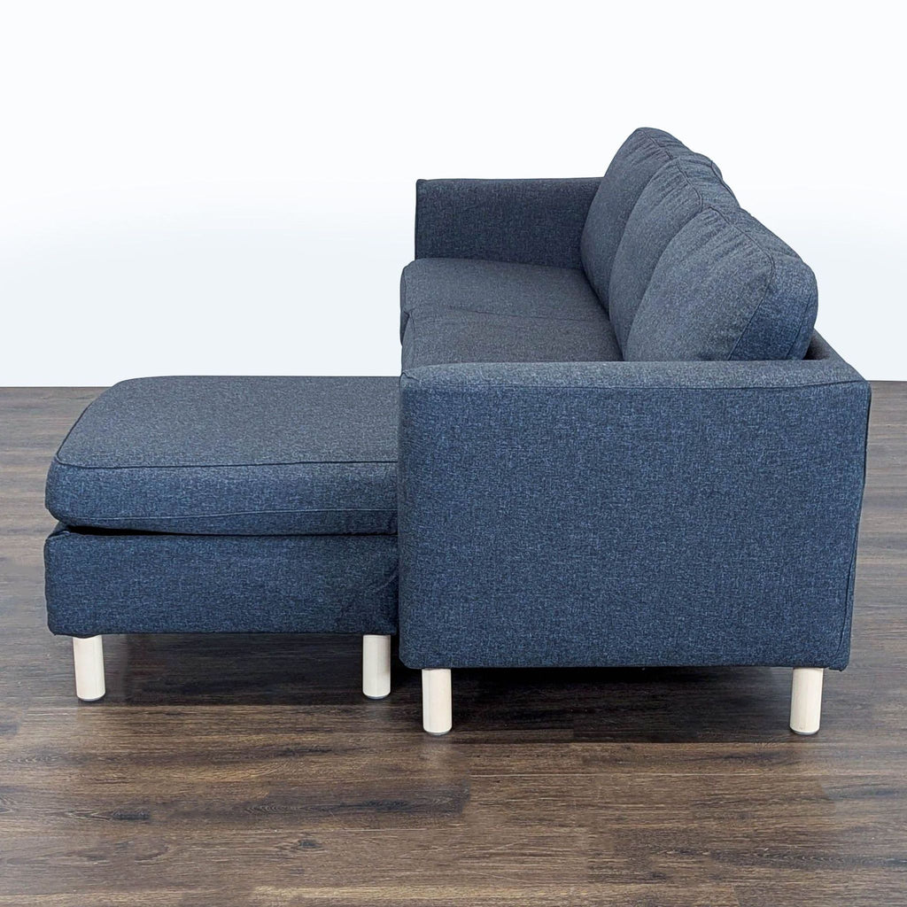 Ikea Pärup Dark Blue Sectional Sofa with Chaise
