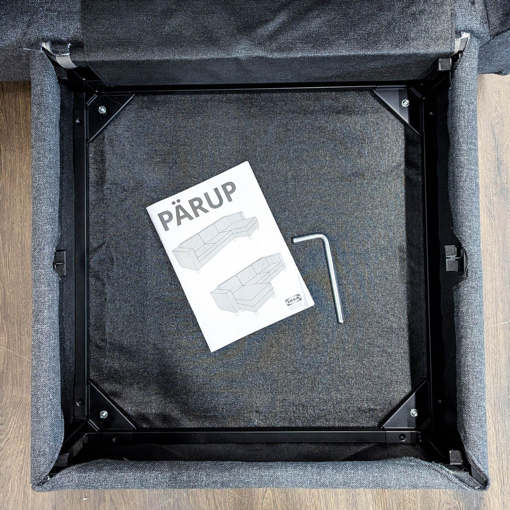 Ikea Pärup Dark Blue Sectional Sofa with Chaise