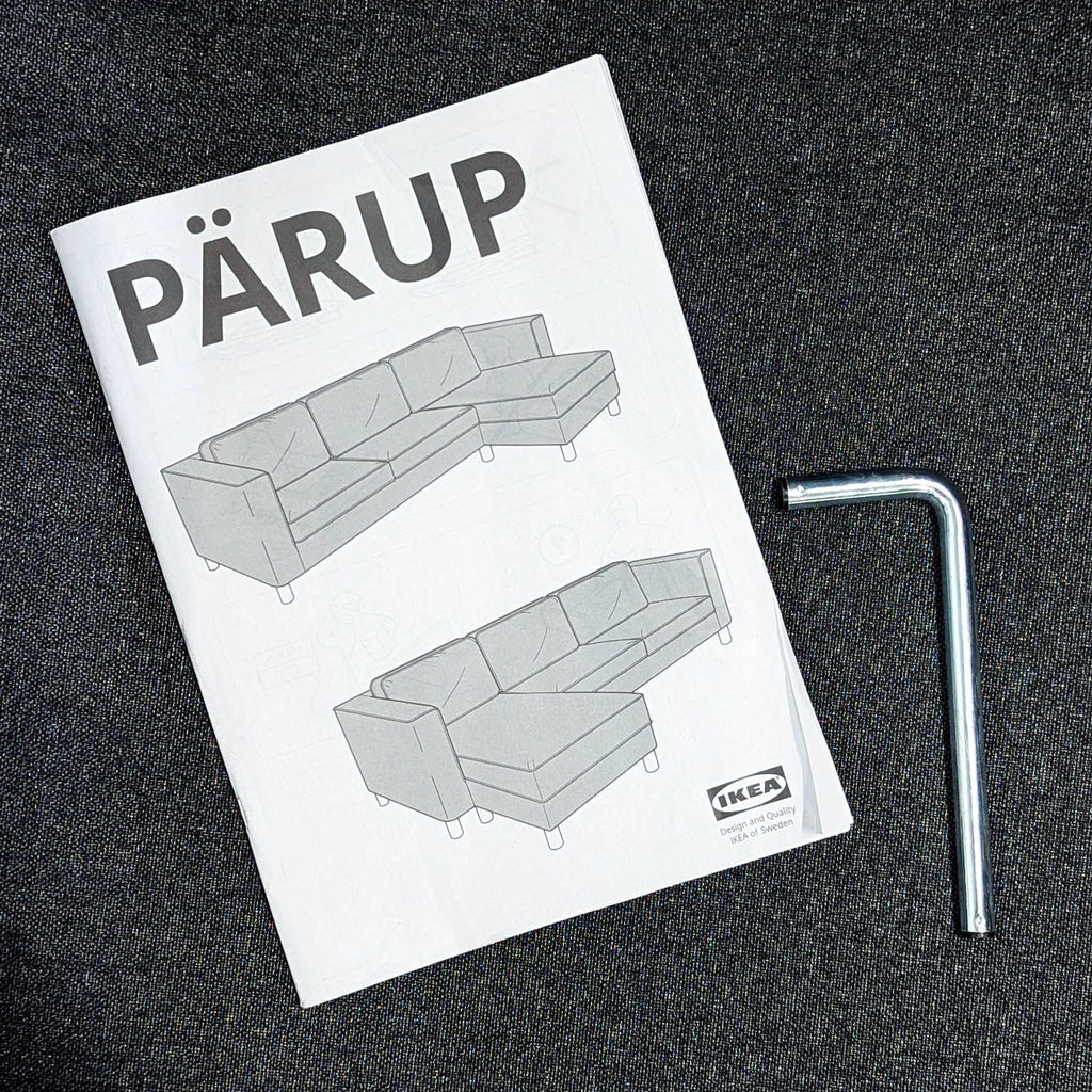 Ikea Pärup Dark Blue Sectional Sofa with Chaise