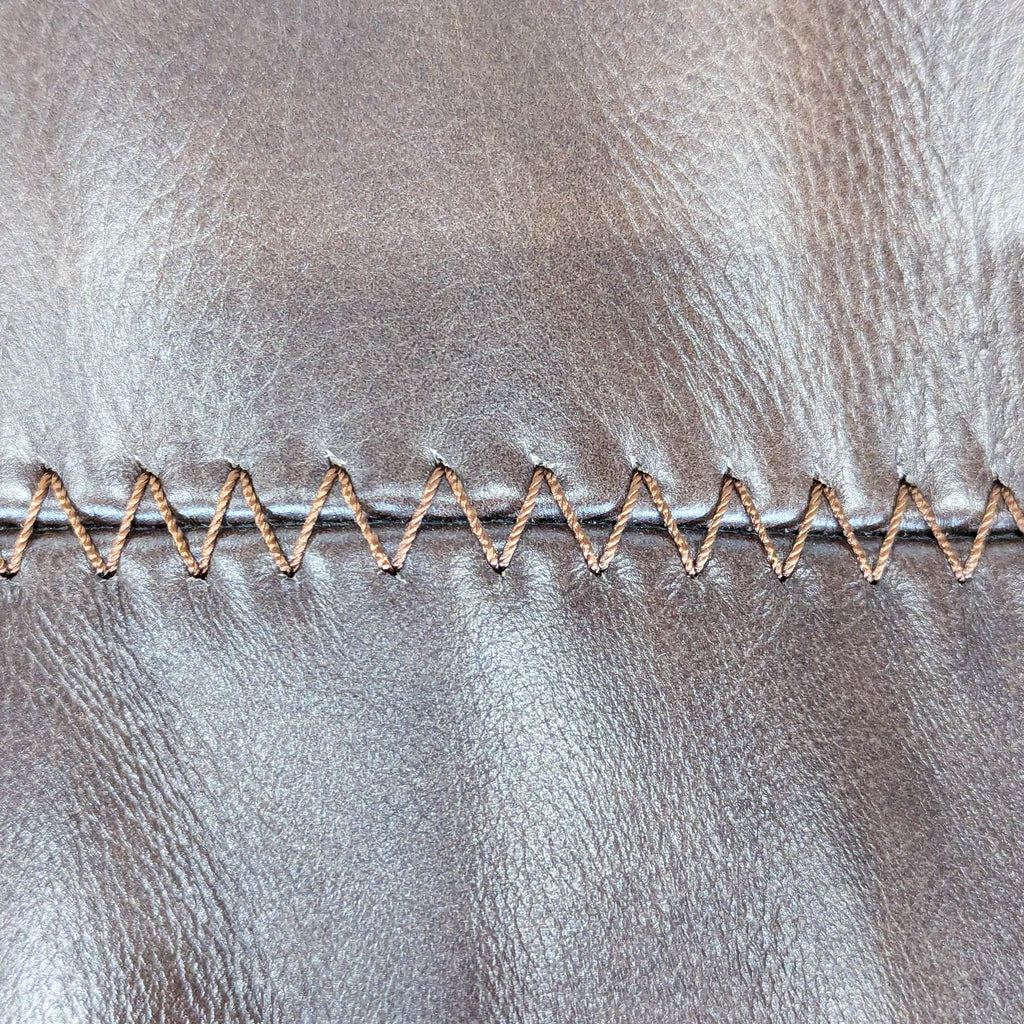 Living Spaces Brown Leather  Reclining Lounge Chair with Ottoman