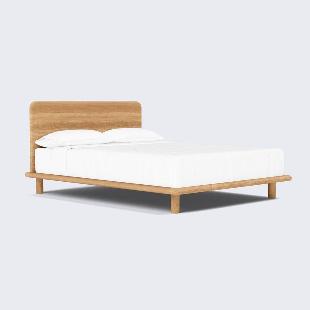 The Citizenry Ravi Minimalist Queen Size  Oak Bed Frame in Light Oak