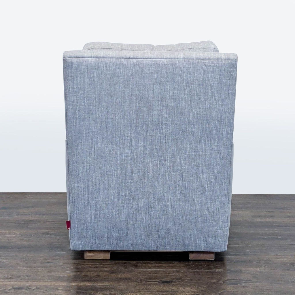 Monte Como Modern Gray Lounge Chair with Wooden Glider Base