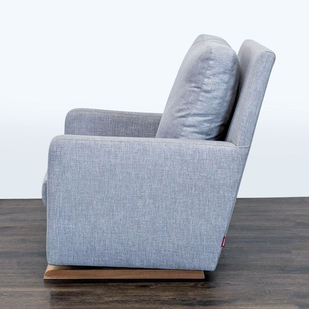 Monte Como Modern Gray Lounge Chair with Wooden Glider Base