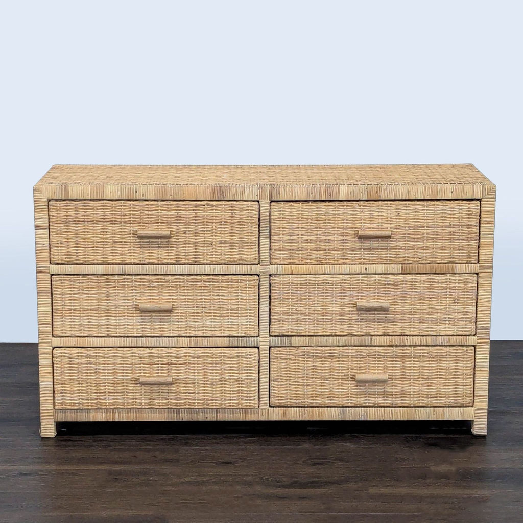 Certainly! However, it seems the image or specific visual details weren't provided in your message. If you can describe the dresser or upload the images, I can generate accurate alt texts. For now, I'll create three general example alt texts based on the category (Dressers) and brand (Pottery Barn):