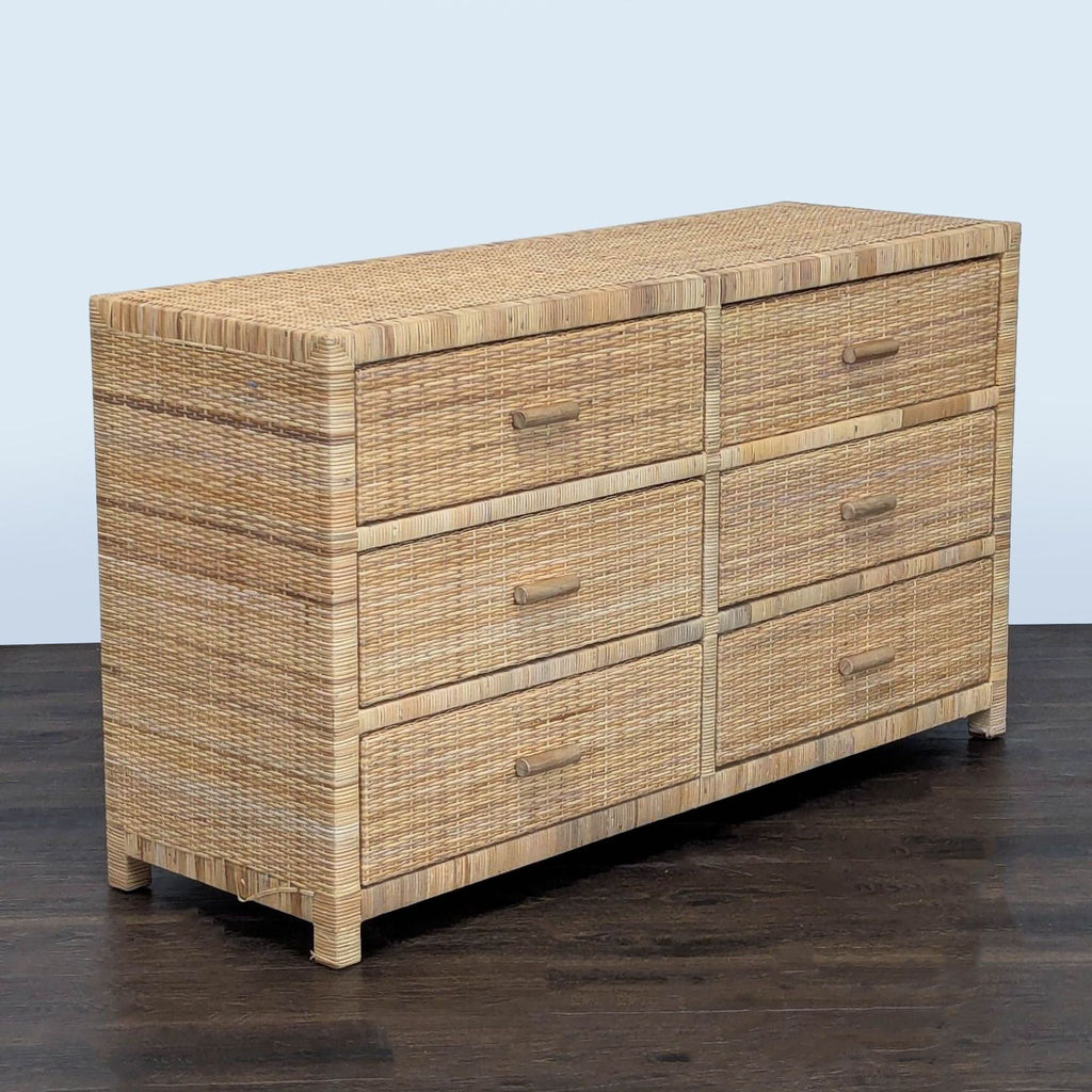 2. Modern Pottery Barn dresser featuring a sleek finish and minimalist design.