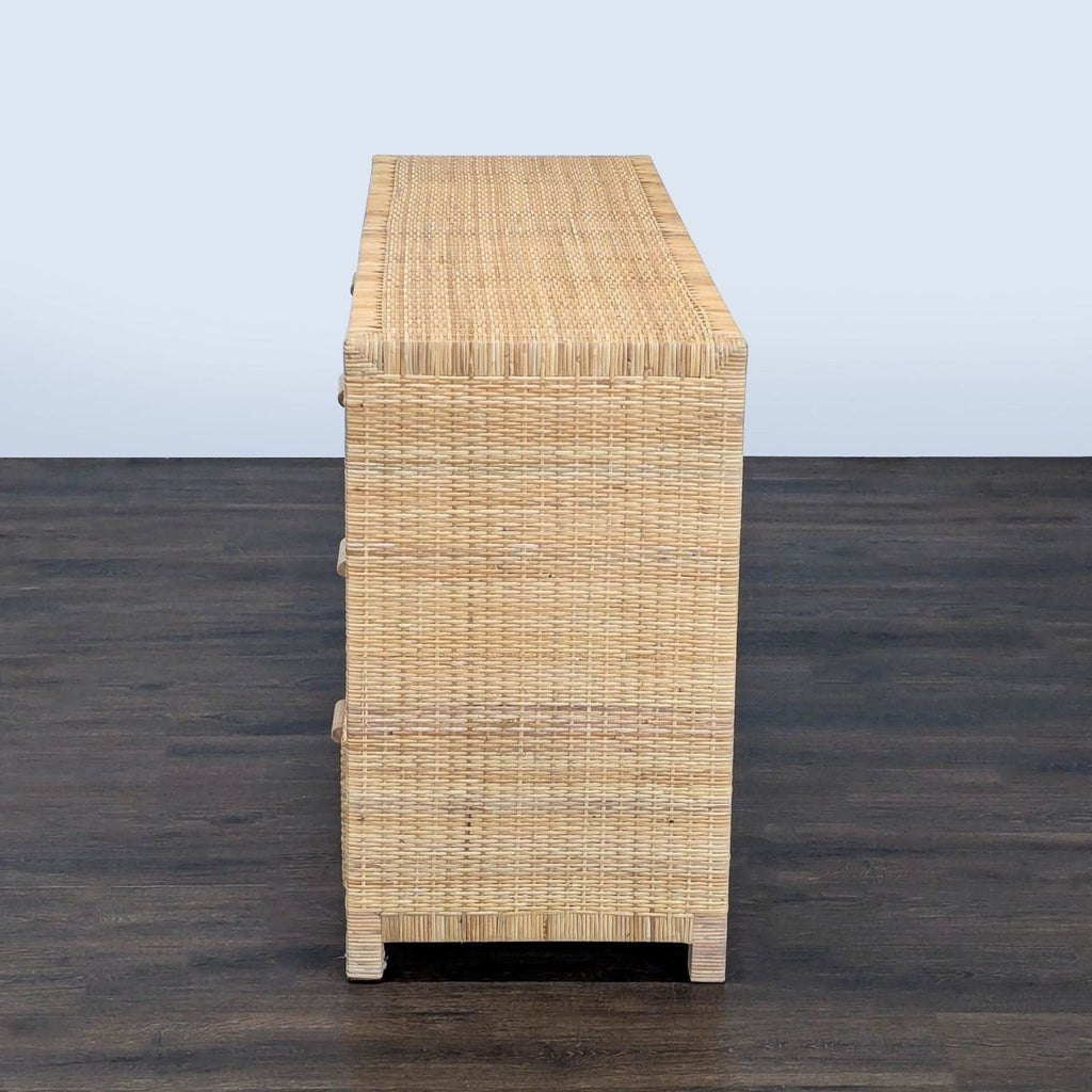 Pottery Barn Cala 6-Drawer Woven Rattan Dresser - Natural Finish