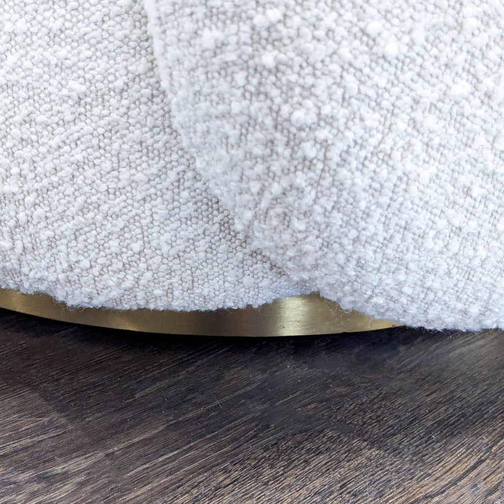 Eichholtz Brice White Bouclé Swivel Chair with Brass Base - Accepted Offer (16.67% discount)