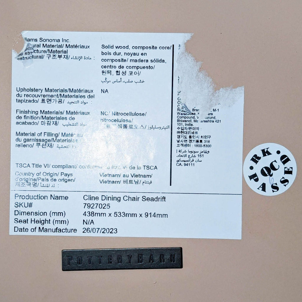 Pottery Barn Cline Bistro Dining Chair