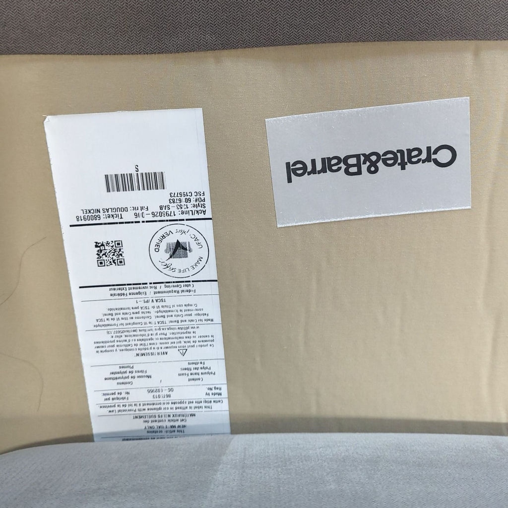 Crate and Barrel 3-Seat Modern Gray Sofa