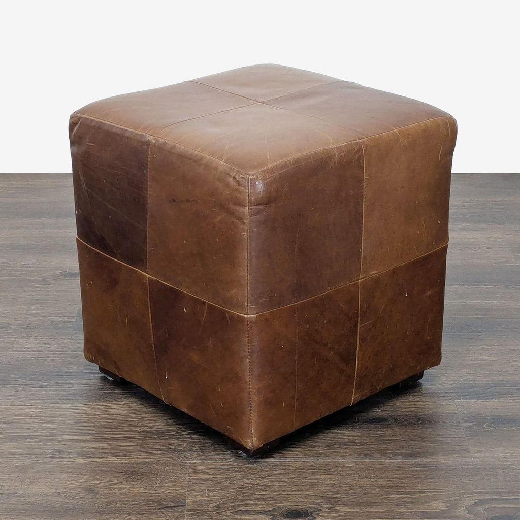 Restoration Hardware Leather Ottoman Cube