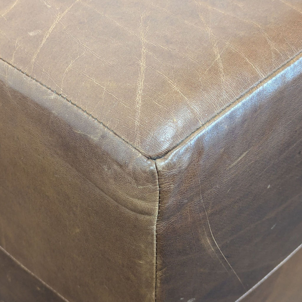 Restoration Hardware Leather Ottoman Cube