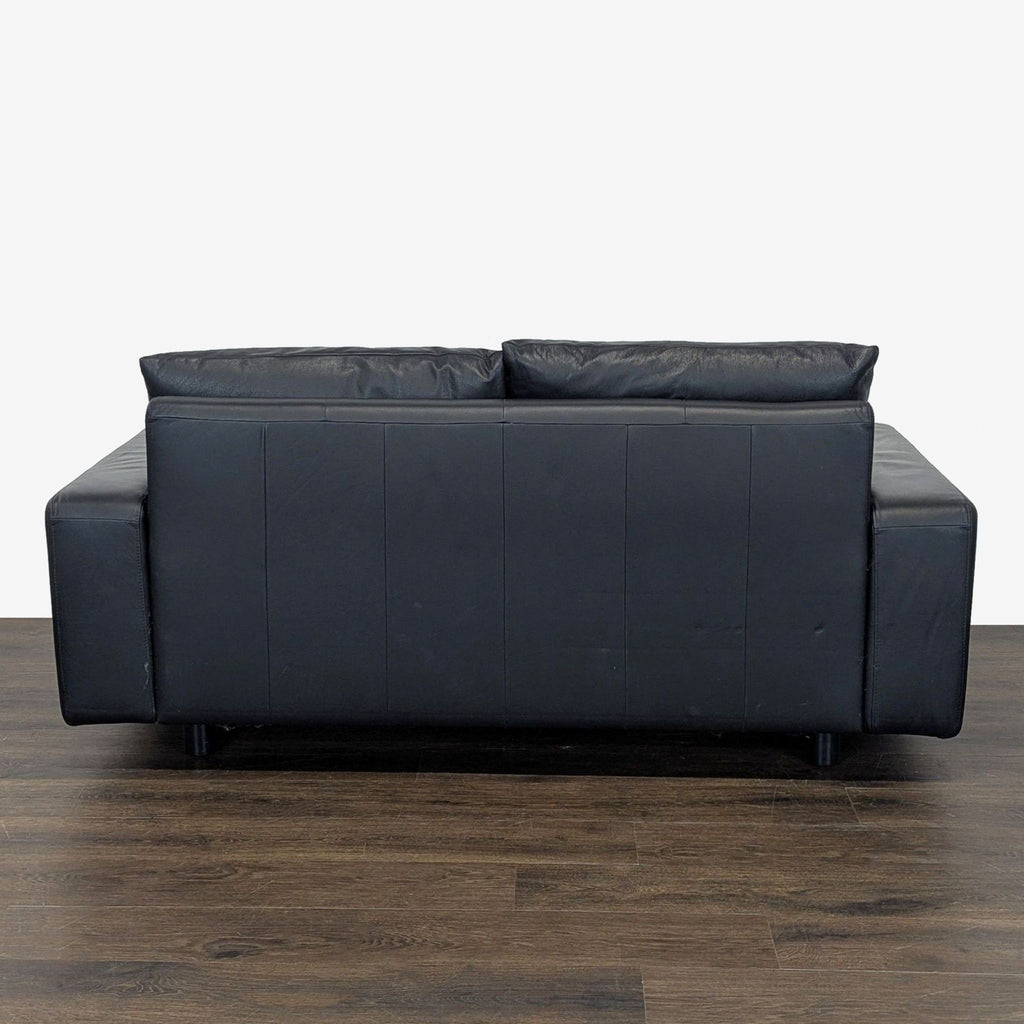 Ekornes Batick Stressless Black Leather Loveseat - Modern Comfort