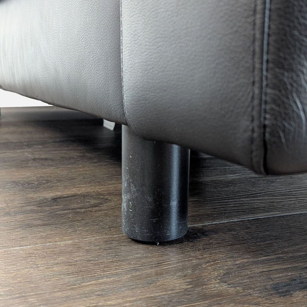 Ekornes Batick Stressless Black Leather Loveseat - Modern Comfort