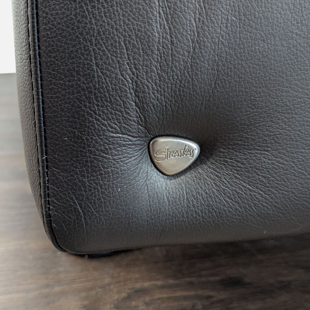 Ekornes Batick Stressless Black Leather Loveseat - Modern Comfort