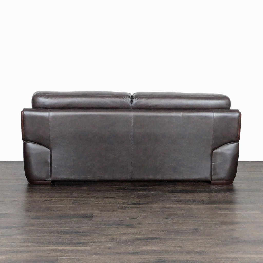 Zuoyou 3-Seat Dark Brown Leather Sofa