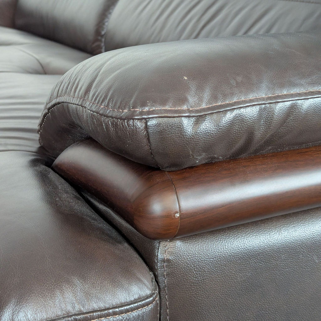 Zuoyou 3-Seat Dark Brown Leather Sofa