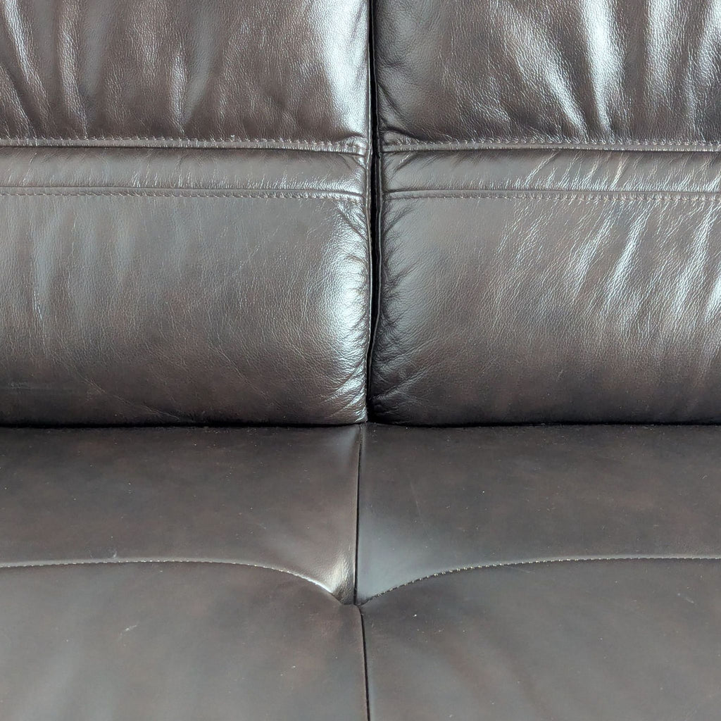 Zuoyou 3-Seat Dark Brown Leather Sofa