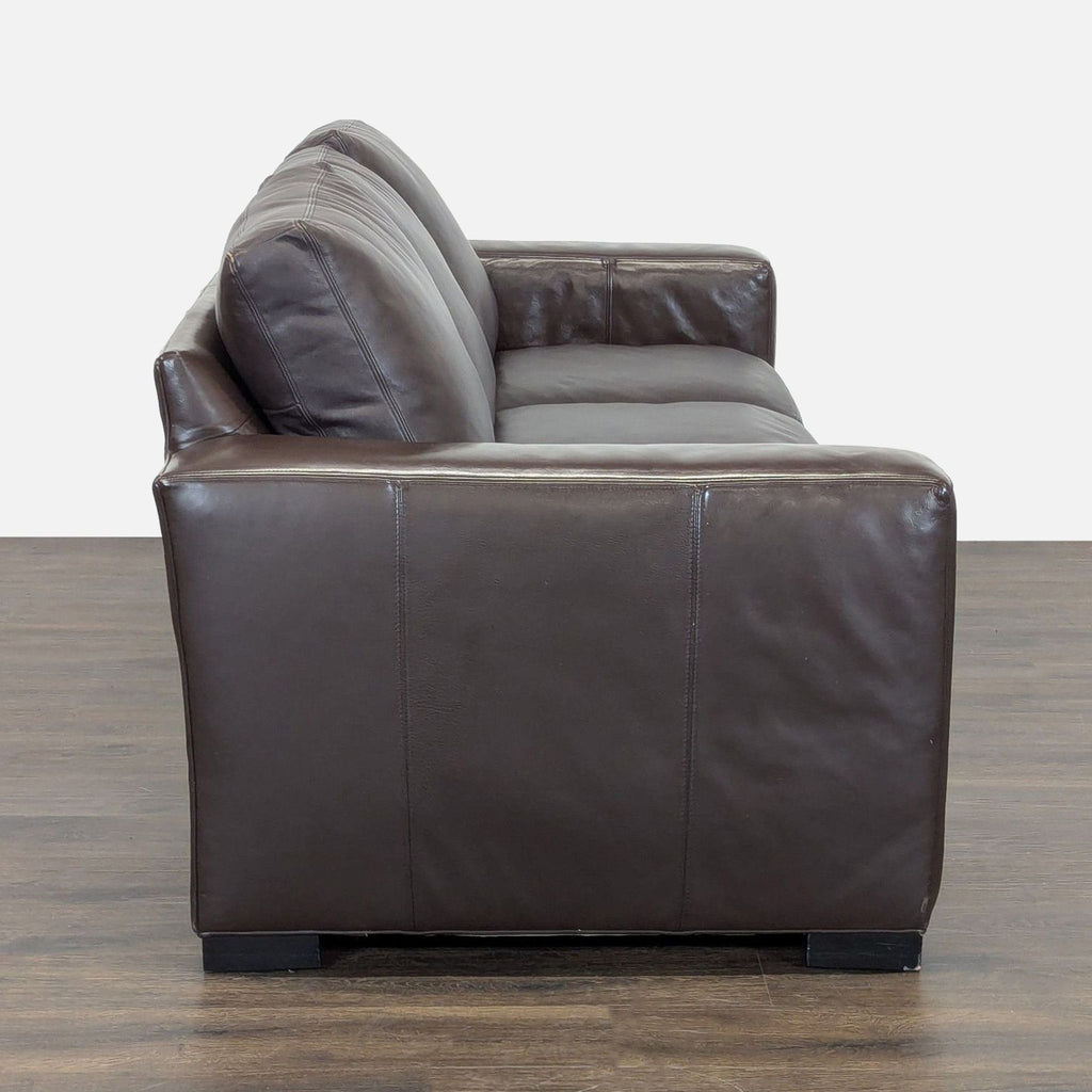 Room & Board Brown Leather Sleeper Sofa with Pull-Out Bed