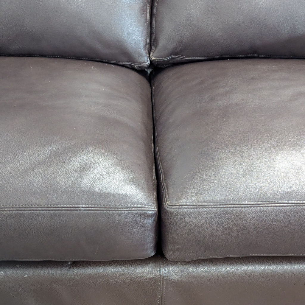 Room & Board Brown Leather Sleeper Sofa with Pull-Out Bed