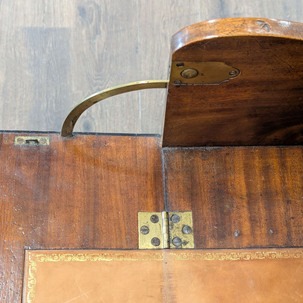 Classic Wooden Secretary Desk with Glass Display Hutch and Drawers
