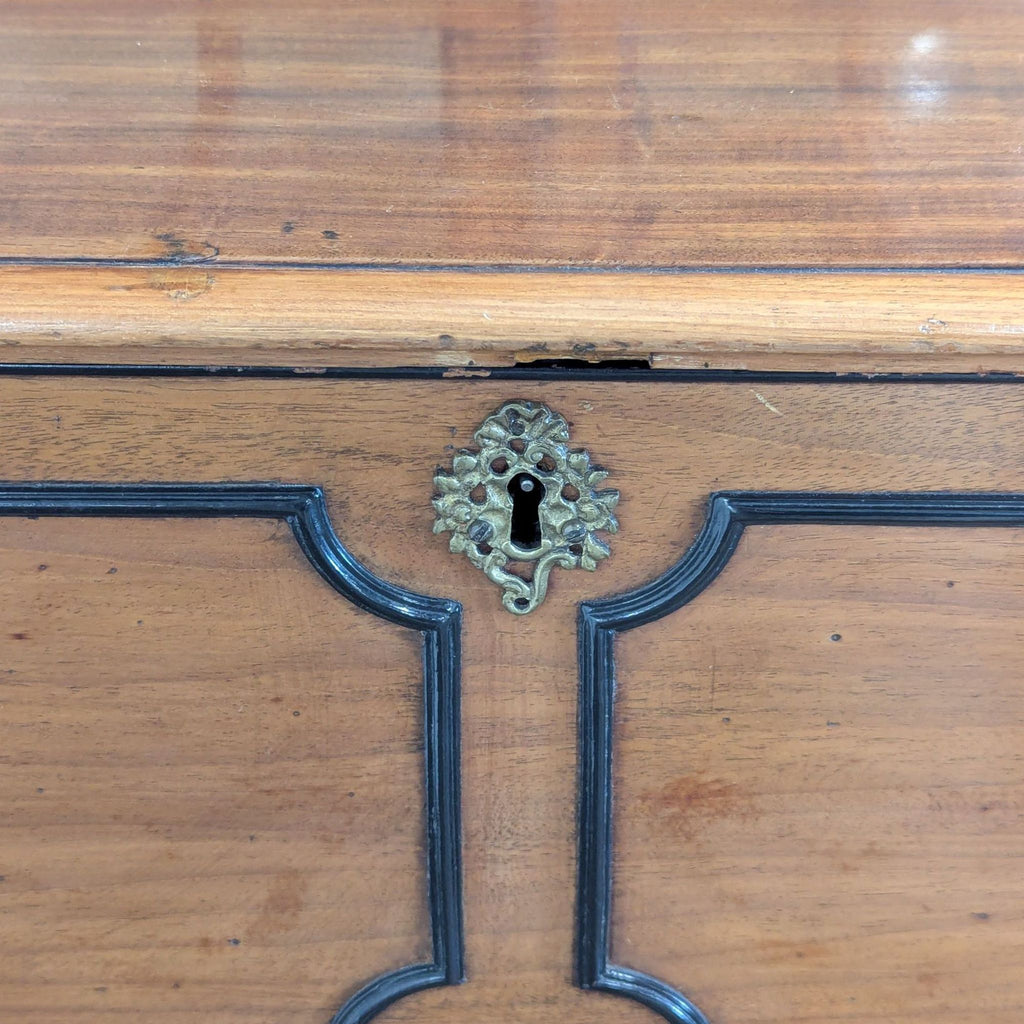 Classic Wooden Secretary Desk with Glass Display Hutch and Drawers