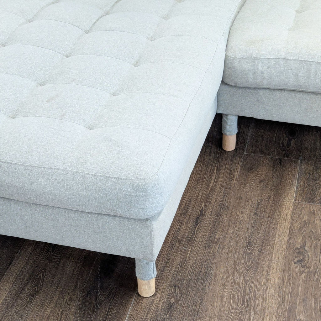 Ikea Morabo Light Gray Sectional Sofa with Chaise - Modern Design