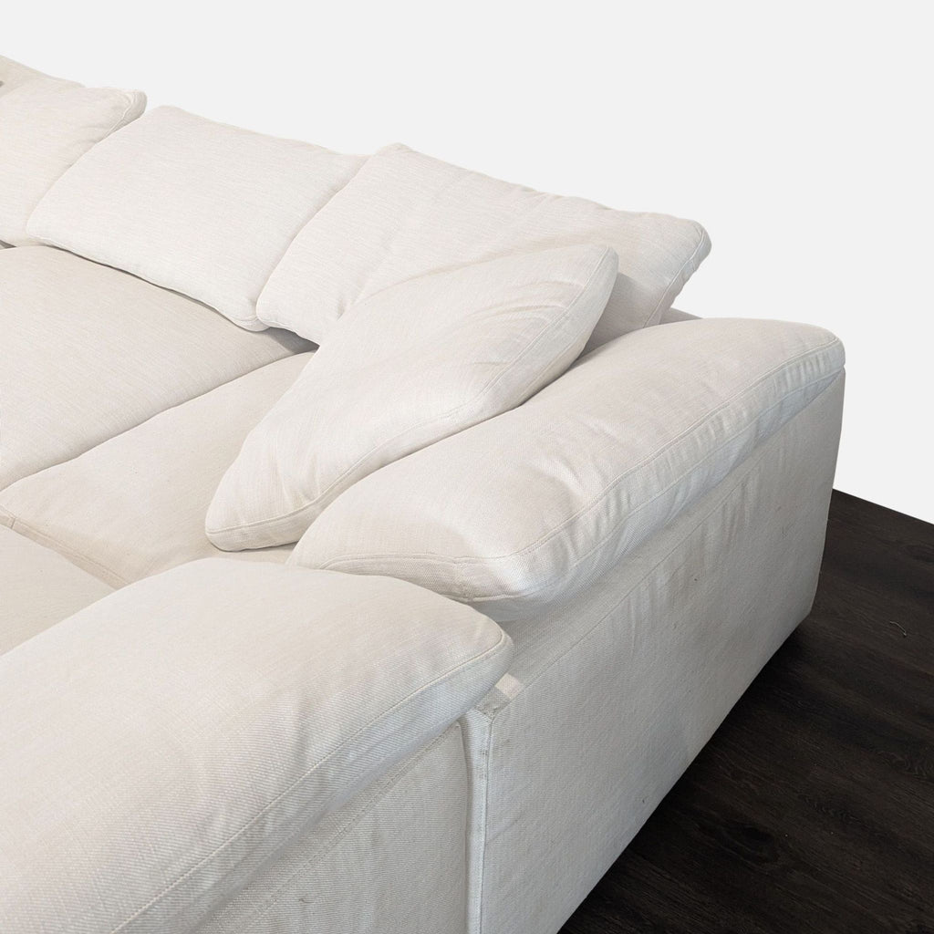 Restoration Hardware Cloud White Fabric Sectional Sofa - Modern & Spacious