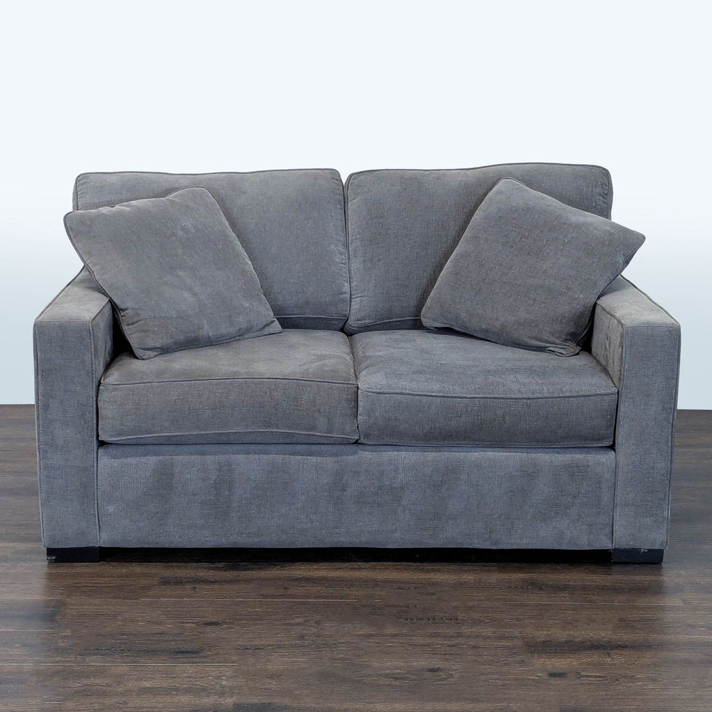 Jonathan Louis Modern Gray Loveseat with Loose Back Cushions